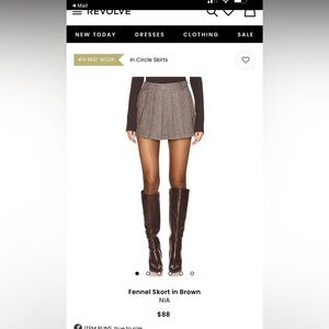 NIA Brown Plaid Skort - New With Tags - XS